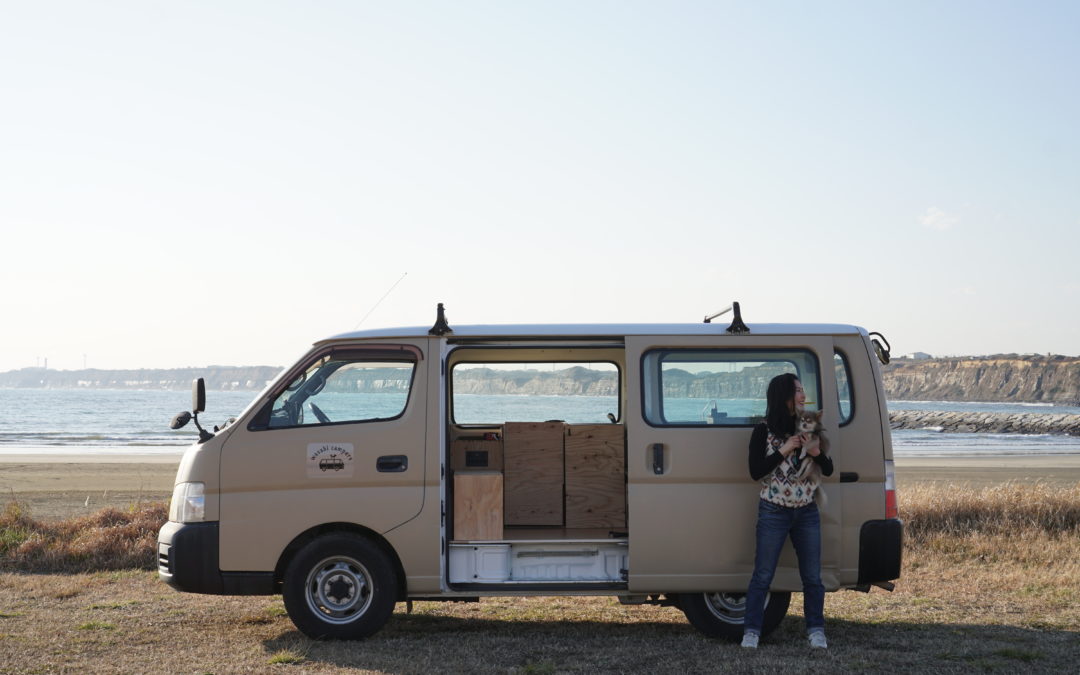 camper van with door open