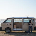 camper van with door open